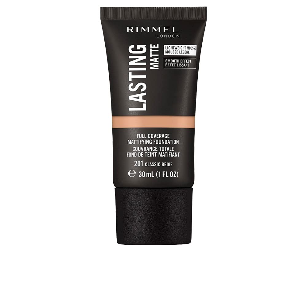 Rimmel Lasting Matte Full Coverage Light-weight Foundation 30ml, 201 Classic Beige