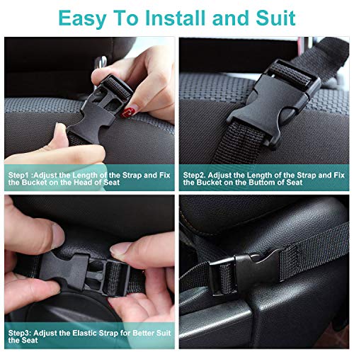 [2 Pack]Gature Car Backseat Organizers Kick Mats,Durable Car Organizers Back Seat with Touch Screen 10 inch Tablet Holder+10 Storage Pockets,Upgradeted Back Seat Organizer for Kids and Toddlers Travel - Thumbnail 5