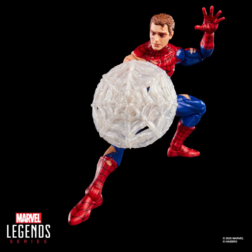 Spider-Man Marvel Legends Series Magic: The Gathering Battle-Damaged, 6-Inch Action Figure Toy & Exclusive Foil Collectible Card Game Trading Card