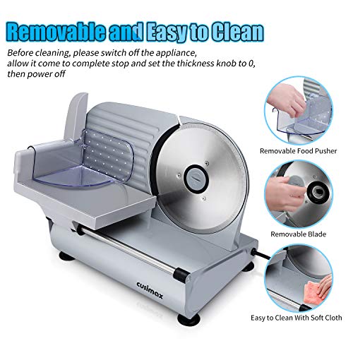 Cusimax 200W Electric Food Slicer With 7.5inch Blade Precision Meat