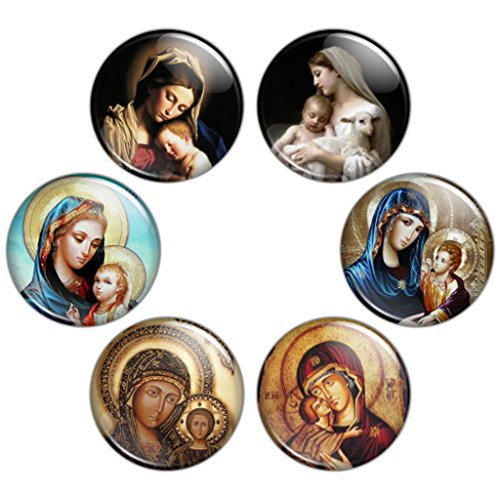 Button Bistro Women's Madonna & Child 1.25 inch Pinback Button Set Badges Pins