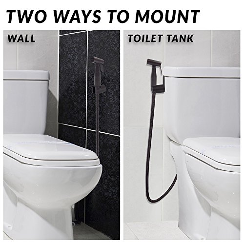 ShowerMaxx Premium Cloth Diaper Sprayer - Adjustable Handheld Toilet Bidet Water Cleaner - Complete Set with Hose, T-Valve, Tank/Wall Mount & Plumber's Tape - Oil Rubbed Bronze- Easy to Install & Use