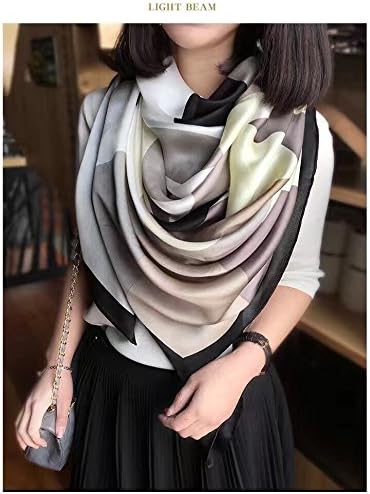 Silk scarves Shawl plaid scarf new for girls and women 140140cm?55 “×55”?,Classic color