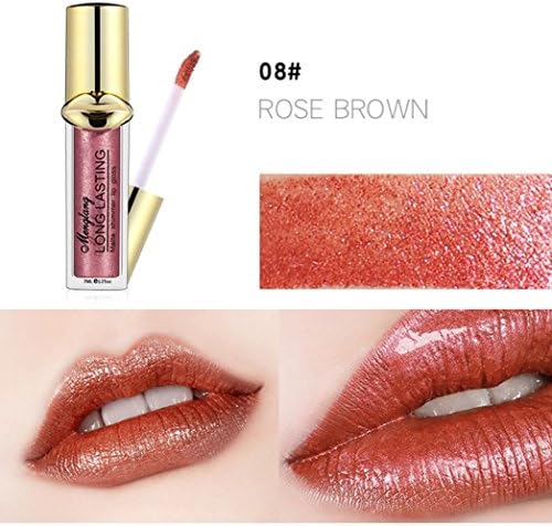 UPXIANG Liquid Lipstick Shiny Waterproof Long-Lasting Pigmented Lip Gloss Vivid Colour (H)