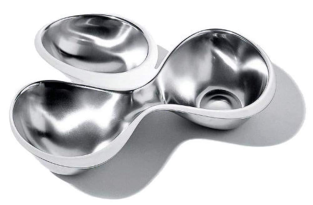 Alessi Babyboop 2 Part Dish by Ron Arad, Silver