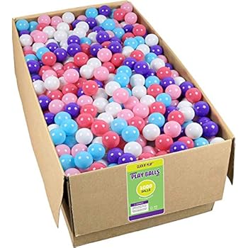 Click N' Play Plastic Ball Phthalate Free Bpa Free Crush Proof Pit Balls 5 Pretty Feminine Colors (Bulk Pack of 1000 Balls)