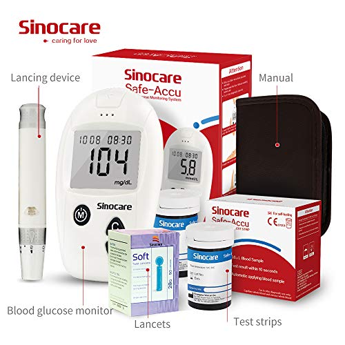 sinocare Diabetes Testing Kit/Blood Glucose Monitor Safe Accu/Blood