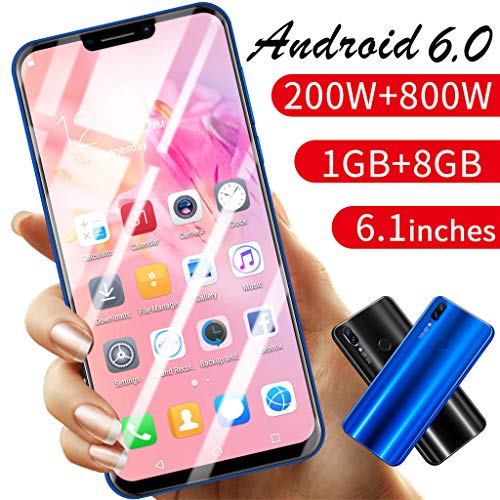 6.1 Inch Ultrathin Android 6.0 Quad-Core 1GB+8GB GSM WiFi Dual SIM 8.0MP Smart Cellphone (Blue)