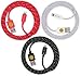 NEWLY DESIGNED High Quality, 3ft(1m) Braided Nylon Lightning Charging Cables for Apple iPhone 5 5C 5S,iPhone 6, 6 Plus, iPad 4 Mini, iPod Touch 5/Nano 7, 8 pin to USB - 3pack (wht.blk.red)