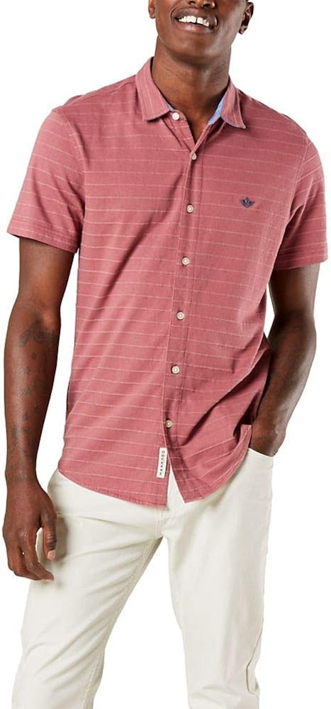 Dockers Men's Short Sleeve Smart 360 Ultimate Button Up Flex Shirt at  Men’s Clothing store