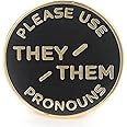 They Them Non Binary Pronouns Badge - Kool Badges - Foto 4
