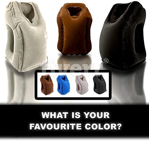 inflatable travel pillow (brown)