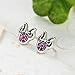 BAMOER 925 Sterling Silver Sparkling Mouse Earring Studs with Pink Cubic Zirconia Perfect Thanksgiving Christmas Day Gifts for Women Jewelry