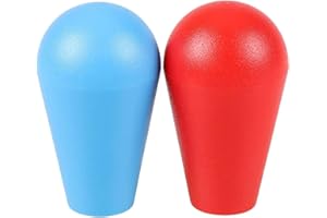 HAAMIIQII 2PCS Oval Joystick Head Bat Top Ellipse Handle Knob for Replacement Arcade DIY Parts (Blue & Red)