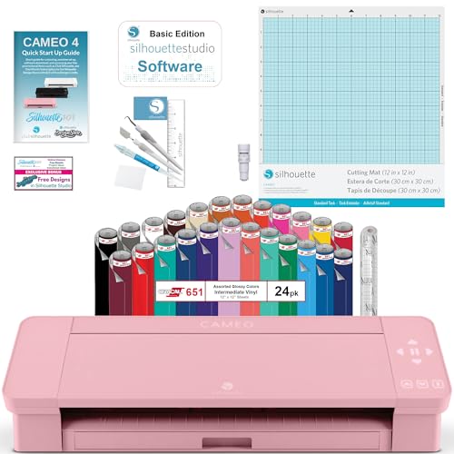 Silhouette Cameo 4 Vinyl Bundle 24 Sheets of Vinyl, CrafterCuts Vinyl