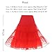 Dresstells Women's Vintage Rockabilly Petticoat Skirt Tutu 1950s Underskirt red L-XL