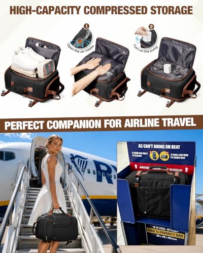 SZLX Vacuum Backpack with Pump Hand Luggage 40x30x20 Ryanair Vueling Wizzair Backpack Travel Cabin Airplane 40x20x25 Women Travel Suitcases Cabin 45x36x20 Easyjet Backpack Portable with USB Man