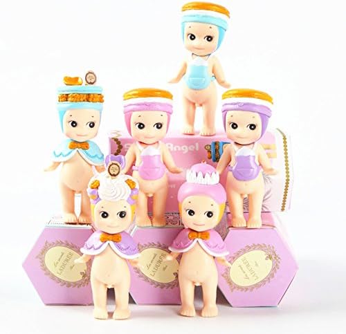 6Pcs/Set Doll Macaron Cake Christmas Angel Figure Model Set 8~9cm