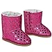 Doll Boots Hot Pink Sequins, 18 Inch Doll Shoes Fits 18 Inch American Girl Dolls & More! Hot Pink Sequin Boots