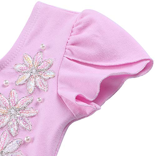 image for BAOHULU Leotard for Girls Ballet Dance Short Sleeve Full TulleTutu Ski