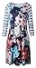 ETCYY Women's 3/4 Sleeve Floral Casual Striped T-shirt Swing Dress With Pockets