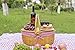 Wicker Picnic Baskets with Double Folding Handles | Little Red Riding Hood Basket for Kids | Hard Wood Top | Hand Woven Wicker Great for Easter Basket | Storage of Plastic Easter Eggs Gingham Basket