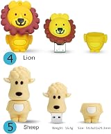 BORLTER CLAMP 5x 16GB USB Flash Drives Cute Animal Memory Stick Thumb Drive Gift view 5
