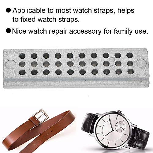 Vruping Riveting Stake,30 Holes Metal Riveting Stake Holder Punch Block Watchmaker Tools for Watch Repairing - Thumbnail 2