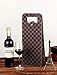 Yunko Upscale Leather Wine Bottle Protector Wine Tote Carrier Bag Reusable Gift Bag Single Wine Champagne Bottle Carrier Case Portable Travel Accessory (Light brown lattice)