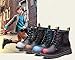 DADAWEN Boys & Girls Waterproof Outdoor Side Zipper Lace-Up Leather Fur Lined Winter Snow Ankle Boots