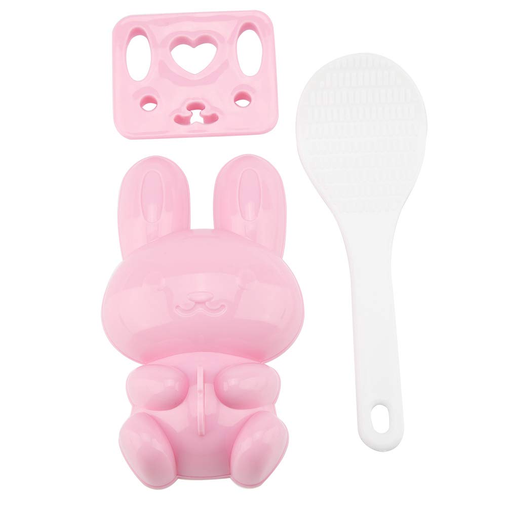 Rice Ball Mold,Sushi Rice Mold, 3pcs PP Cartoon Rabbit DIY Handicraft Onigiri Rice Ball Mold,Rice Making Kits Dessert DIY Picnic Tools for Kids Meal Lunch Bento Decor (Pink), Rice Ball Maker oni