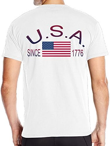 JinjiA Men's Usa Since 1776 Funny T Shirts White Size S