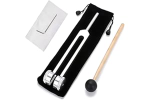 Nourial 128 hz healing instrument Single Tuning Fork with Mallet & Insert Sound Wellness Accessory for Yoga & Meditation