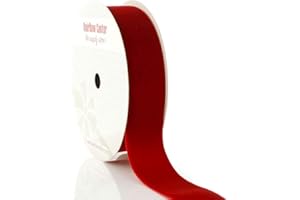 HAIRBOW CENTER LLC HBC 1" Velvet Ribbon 250 Red - 5 Yards