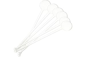 MIDREMER 160Pcs Cocktail Swizzle Sticks, 7 Inches Transparent Coffee Stirrers Disposible Plastic Disc Top Swizzle Sticks Drinks Mixing Rod for Coffee Milk Whiskey Beverage