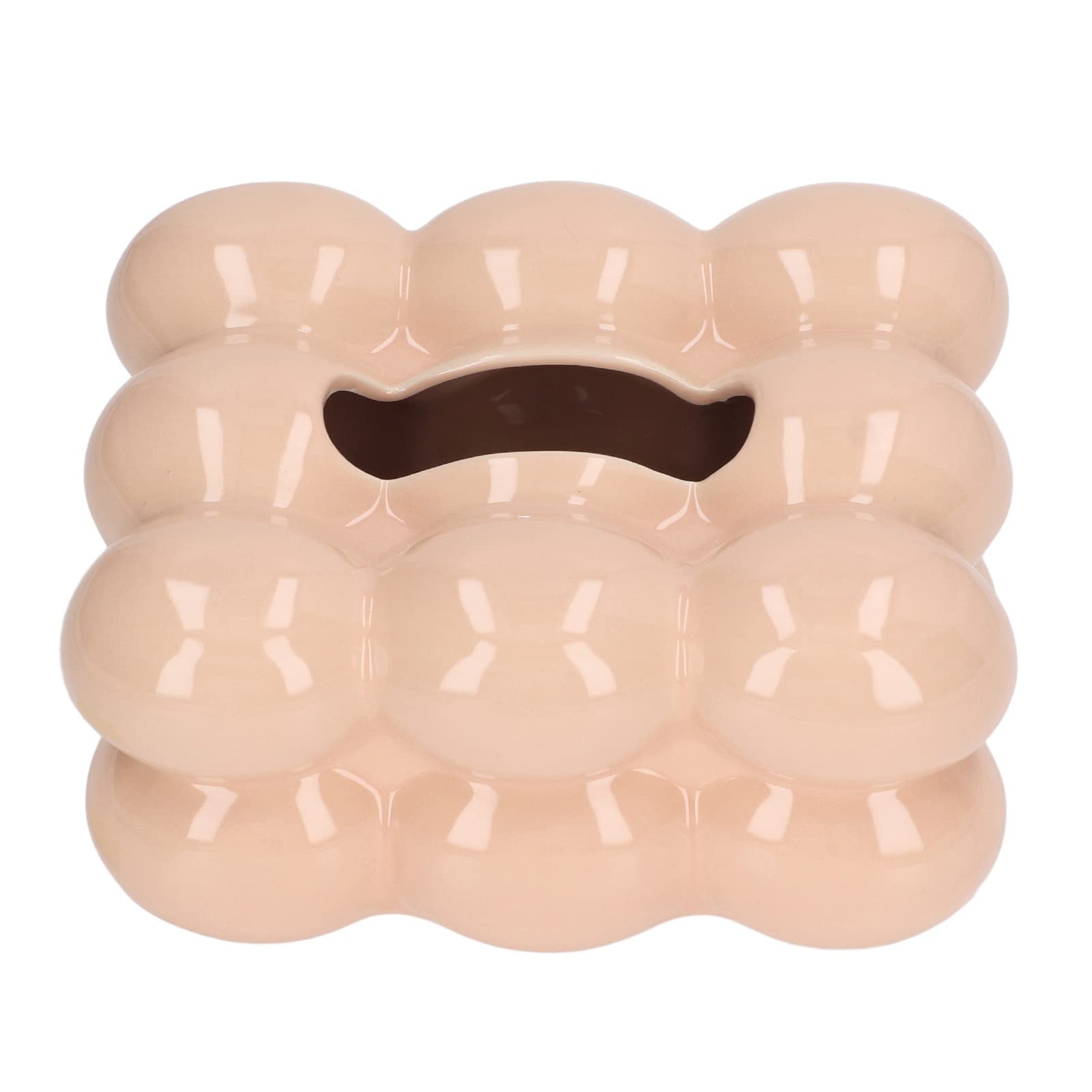 CHICIRIS Tissue Box Holder, Car Tissue Holder, Tissue Box Covers, Electroplated Ceramic Tissue Box, Creative Fun Napkin Dispenser, for Home, Office, Car Decoration (Coffee Color)