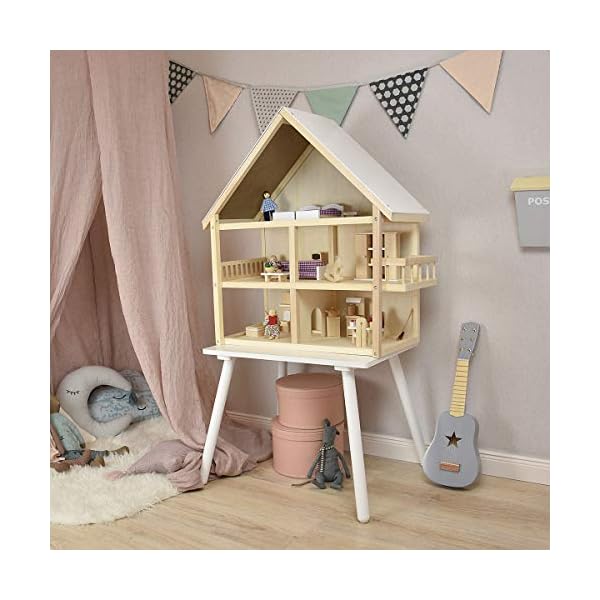 roba Puppenhaus Melhus mit Zubehör - Puppenstube aus Holz im schönen Design – Bild 5