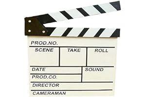 zmgmsmh Wooden Clapboard Director Film Movie Cut Action Scene Slateboard Clapper Board Slate (Large-White)