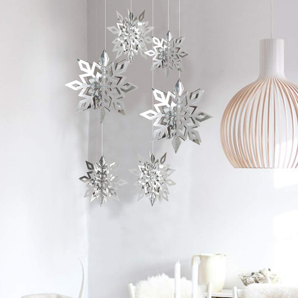 Partysanthe Christmas Party Decorations 6 Pcs White Snowflake