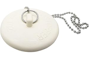 Tub Stopper with Chain - Rubber Drain Cover - Drain Stopper for Kitchen, Bathtub, Shower, Sink & Laundry for 1 1/2 inch to 2 