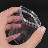 100 Pack Clear Small Plastic Mini Bags for Jewelry 1.57x2.36 inch(Usable Size 1.49x1.89 inches) Resealable Zipper Bags Anti-Oxdation Jewellery Storage Pouch Zip Lock Flat Self Sealing Rings Organize