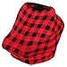 Baby Car Seat Canopy, Privacy Nursing Breastfeeding Cover for Boys and Girls (Plaid), Stretchy Poncho, Infinity Scarf, Shawl, Shopping Cart, Stroller, Carseat Covers by KiddyStar