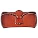 ZLYC Unisex Handmade Vegetable Tanned Leather Hard Eyeglass Case Sunglasses Holder (Brown, Slip-in slip-out closure)