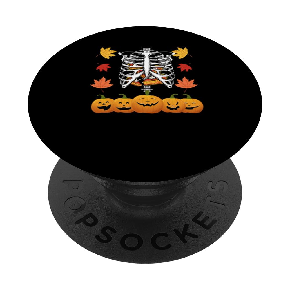 Skeleton Pumpkins Funny Fall Pumpkin Lover Autumn Halloween PopSockets Swappable PopGrip