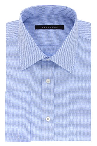 Sean John Mens Tailored Fit Check Spread Collar Dress Shirt | Desertcart  BAHRAIN