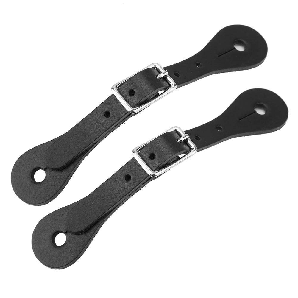 HEEPDD Spur Strap, 1 Pair Sturdy Durable Leather Single Spur Straps Horse Riding Accessories(black)