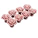 Aketek 8PCS Ceramic Vintage Rose Floral Door Knobs Handle Drawer Kitchen Screw -White/Pink