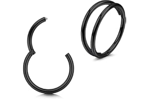 QWALIT Nose Ring Hoop Nose Hoop Surgical Steel Double Nose Ring Hoop Single Piercing Hoop Nose Rings for Women Conch Hoop Ear