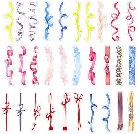 Ribbon Shaped Colorful Bookmarks, 30PCS