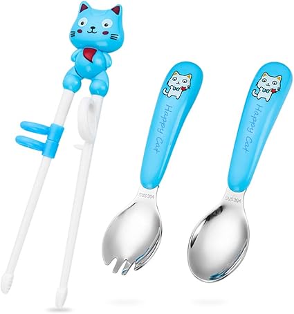 Amazon Co Jp Amzbarley 3点セット 可愛い トレーニング箸 スプーン フォーク 幼児 子供用品 握りやすい カトラリー ステンレス鋼 赤ちゃん お箸 離乳食 食器 練習用 ベビーホーム カトラリーセット ホーム キッチン